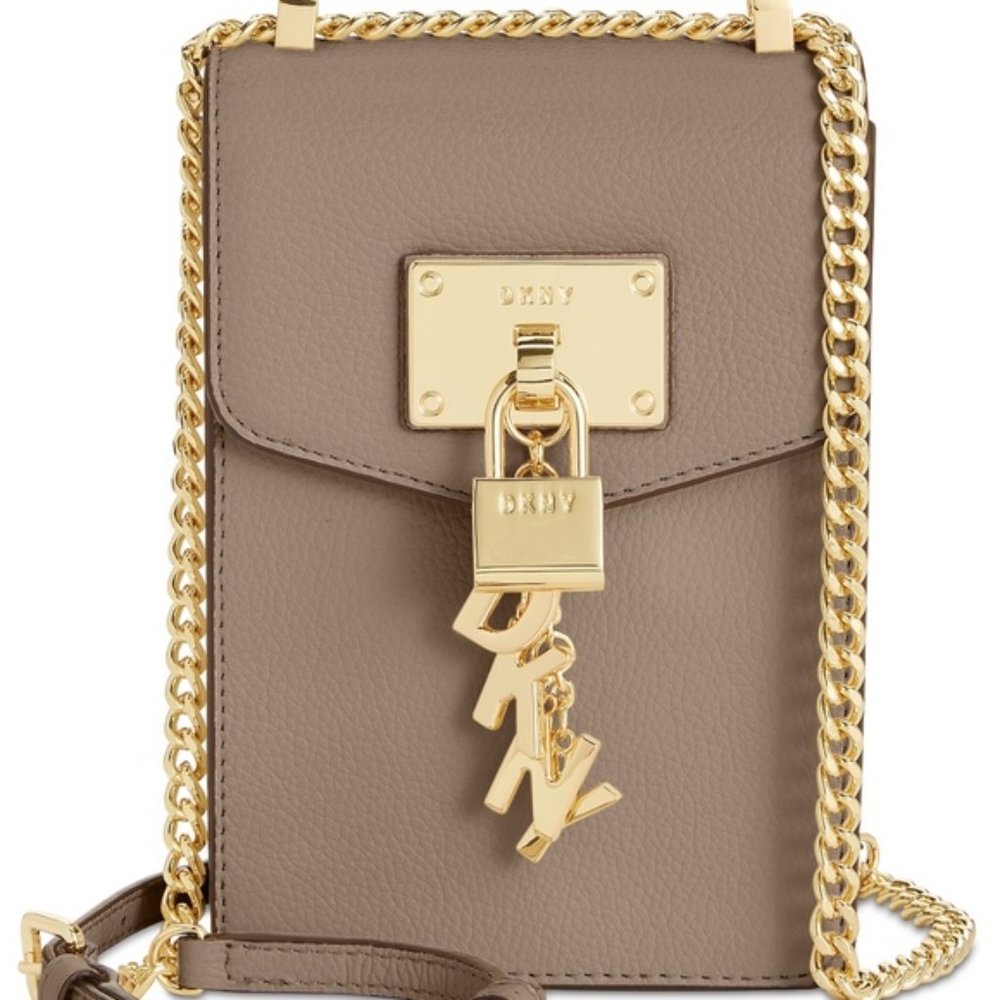 DKNY ELISSA NORTH SOUTH LEATHER CROSSBODY NWT